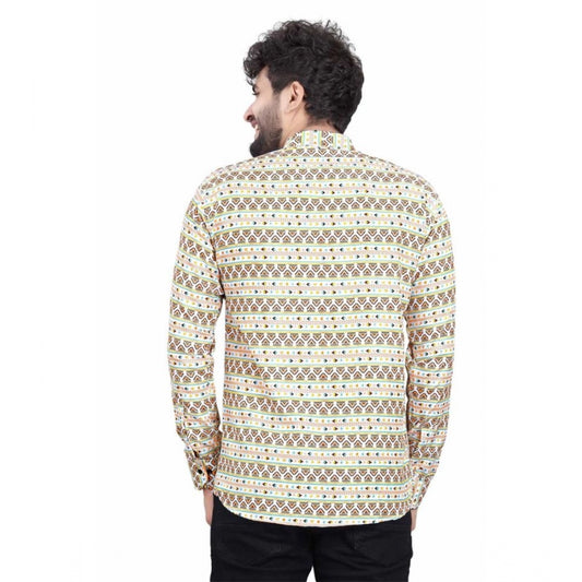 The Suave Kurta Men's Cotton Blended Printed Full Sleeve Shortkurta (Multicolor)