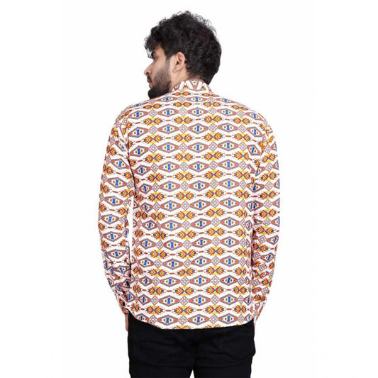 The Luxe Kurta Men's Cotton Blended Printed Full Sleeve Shortkurta (Multicolor)