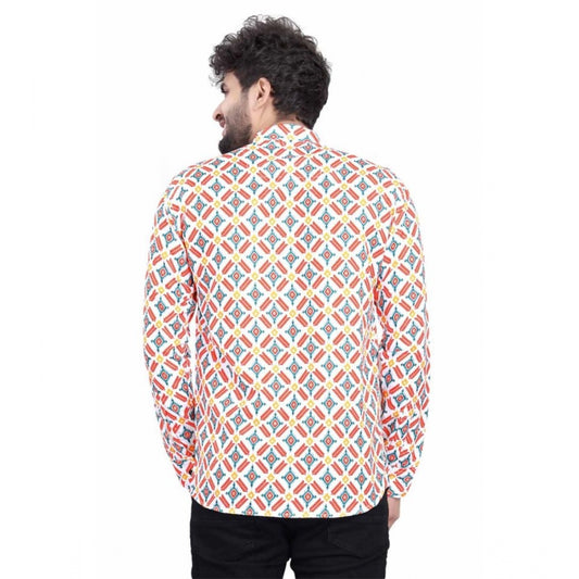 The Heritage Man Men's Cotton Blended Printed Full Sleeve Shortkurta (Multicolor)