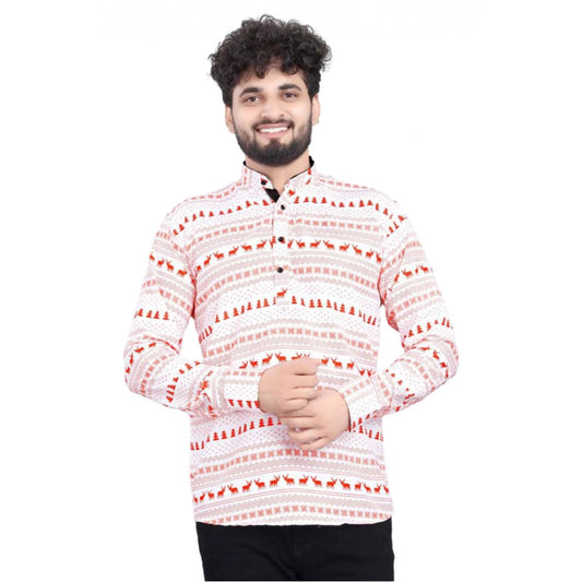 Regal Noir Men's Cotton Blended Printed Full Sleeve Shortkurta (Multicolor)
