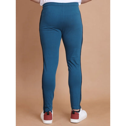 Generic Men's Casual Cotton Striped Full Length Track Pant (Blue)