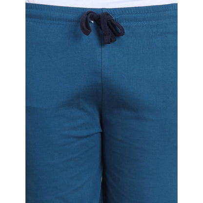 Generic Men's Casual Cotton Striped Above knee Shorts (Blue)