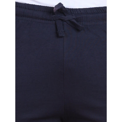 Generic Men's Casual Cotton Striped Above knee Shorts (Navy)