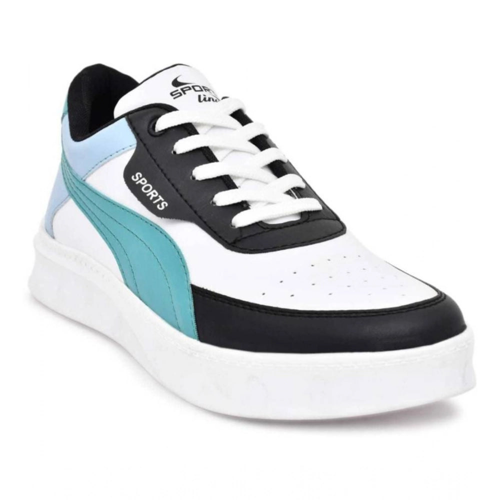 Generic Men's Casual Synthetic Solid Lace-Up Shoes (Blue)