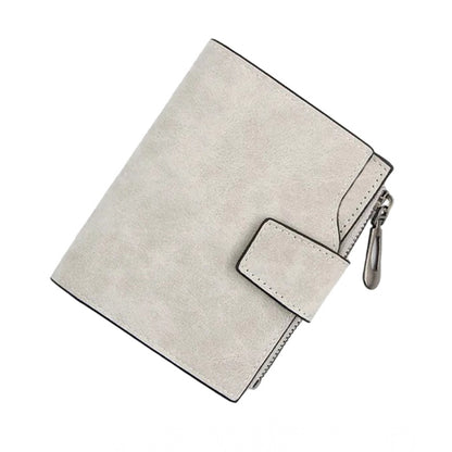 Generic Women's Vegan Leather Small Zipper Wallet (Grey)