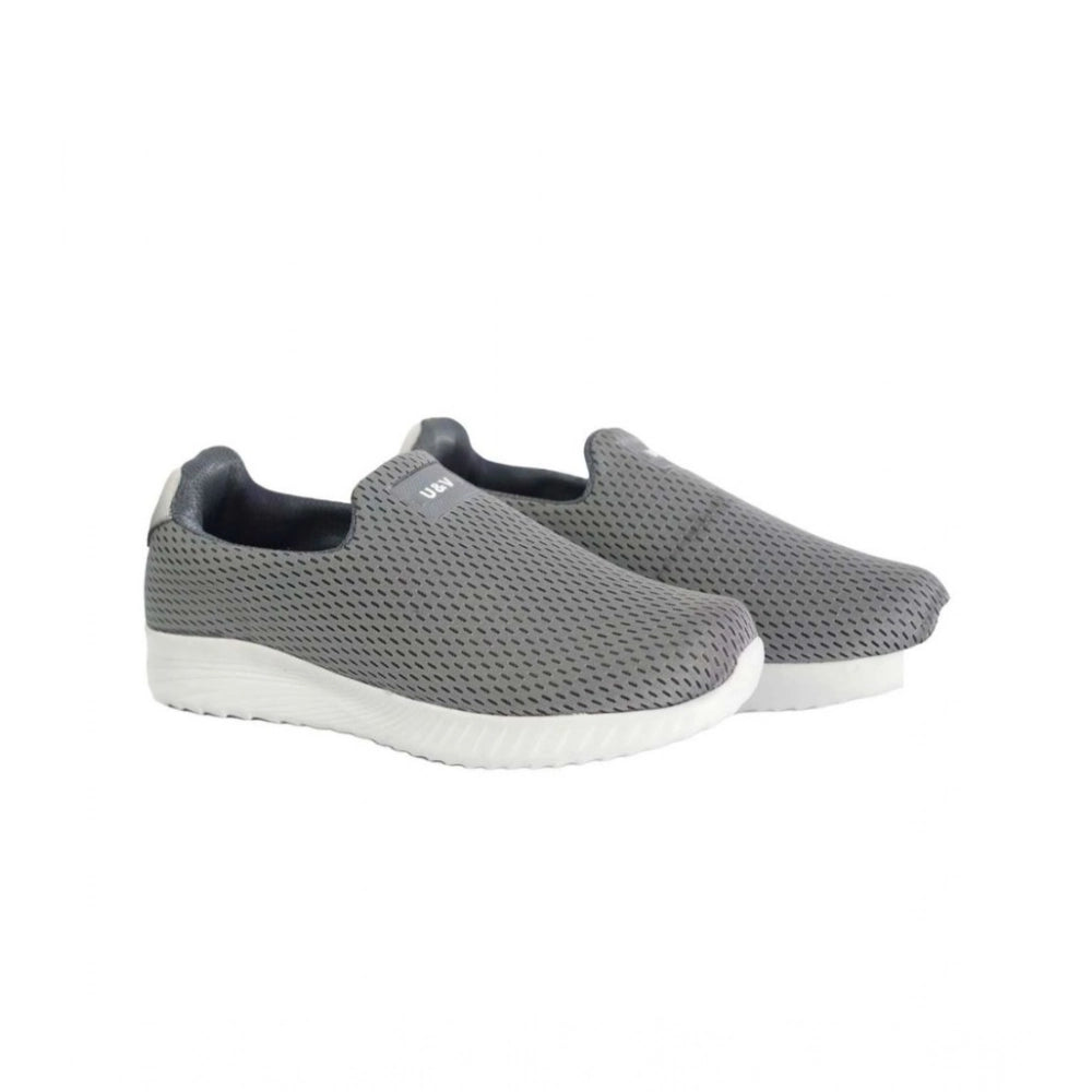 Generic Men's Casual Synthetic Leather Pull On Shoes (Grey)
