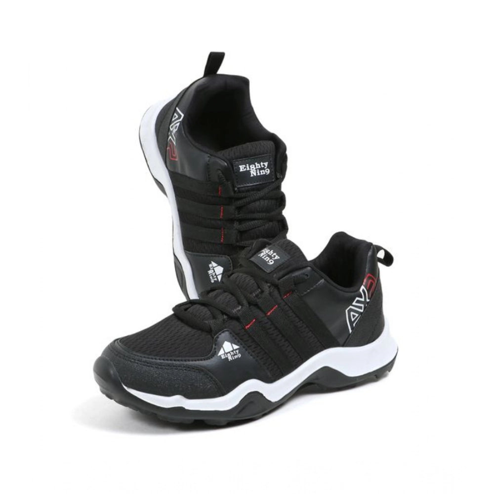 Generic Men's Casual Synthetic Leather Lace-Up Shoes (Black)