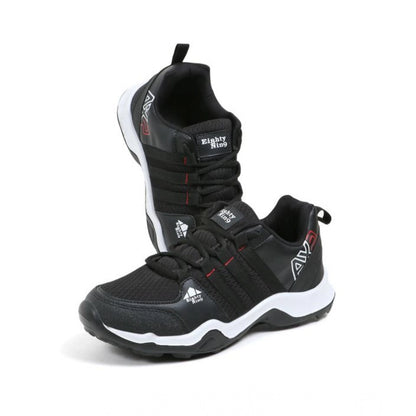 Generic Men's Casual Synthetic Leather Lace-Up Shoes (Black)