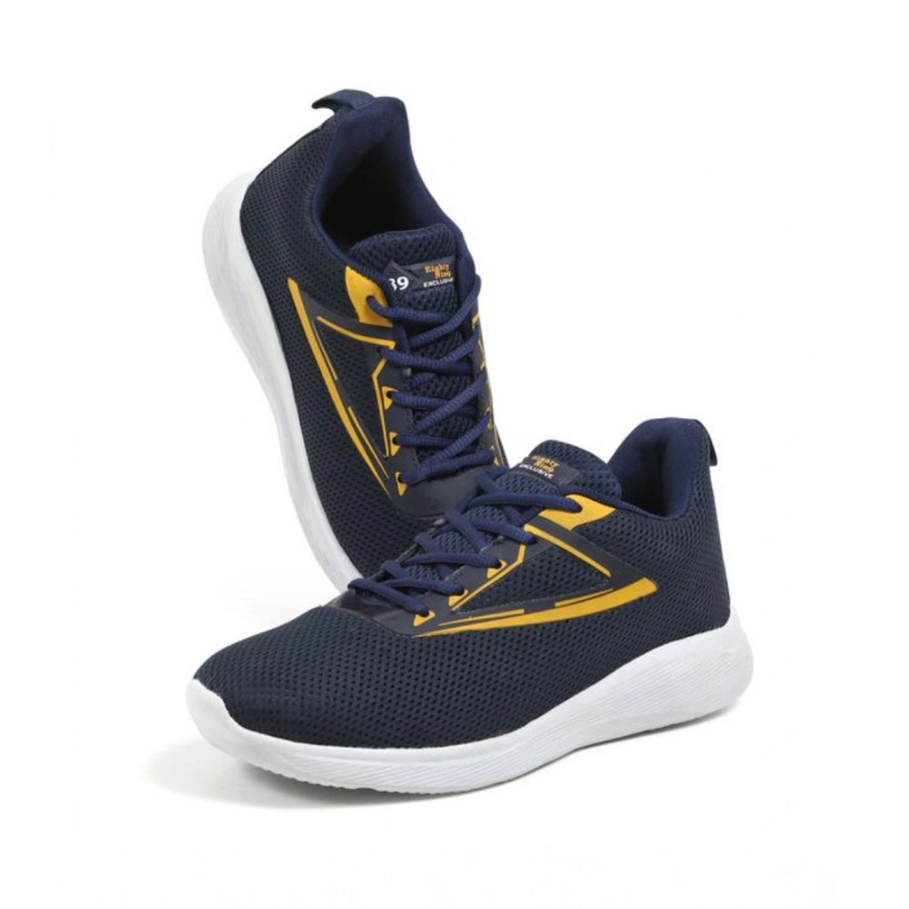 Generic Men's Casual Synthetic Leather Lace-Up Shoes (Blue)