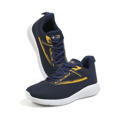 Generic Men's Casual Synthetic Leather Lace-Up Shoes (Blue)