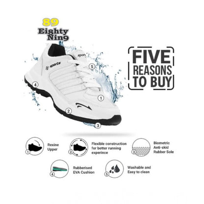 Generic Men's Casual Synthetic Leather Lace-Up Shoes (White)