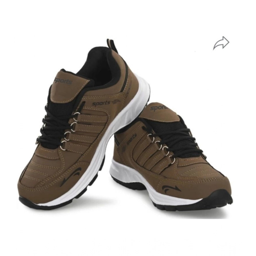 Generic Men's Casual Synthetic Leather Lace-Up Shoes (Brown)