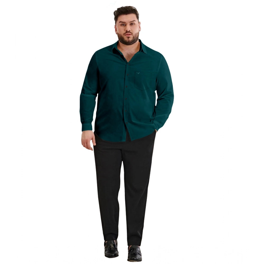 Generic Mens Casual Cotton Solid Full Sleeve Shirt (Rama)