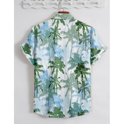 Generic Men's Popcon Lycra Printed Half Sleeve Shirt (Green)