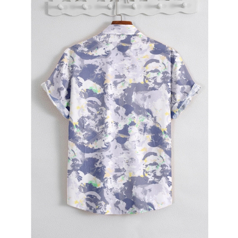Generic Men's Popcon Lycra Printed Half Sleeve Shirt (Purple)