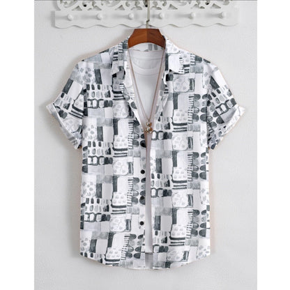 Generic Men's Popcon Lycra Printed Half Sleeve Shirt (Black)