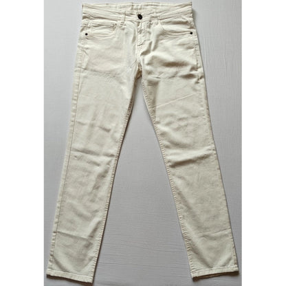 Generic Men's Cotton Blended Solid Classic Fit Jeans (Beige)