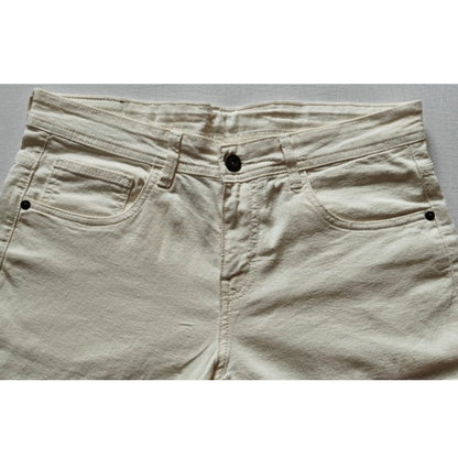 Generic Men's Cotton Blended Solid Classic Fit Jeans (Beige)