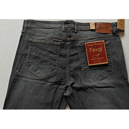 Generic Men's Cotton Blended Solid Plus Size Jeans (Dark Grey)