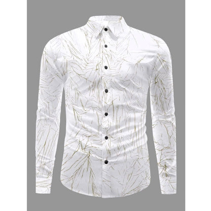 Generic Men's Casual PollyCotton Textured Full Sleeve Collar Shirt (Green)
