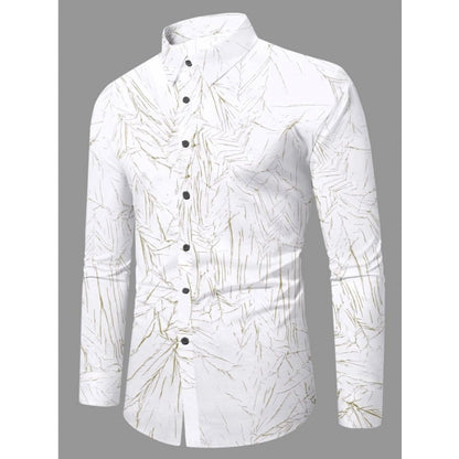 Generic Men's Casual PollyCotton Textured Full Sleeve Collar Shirt (Green)