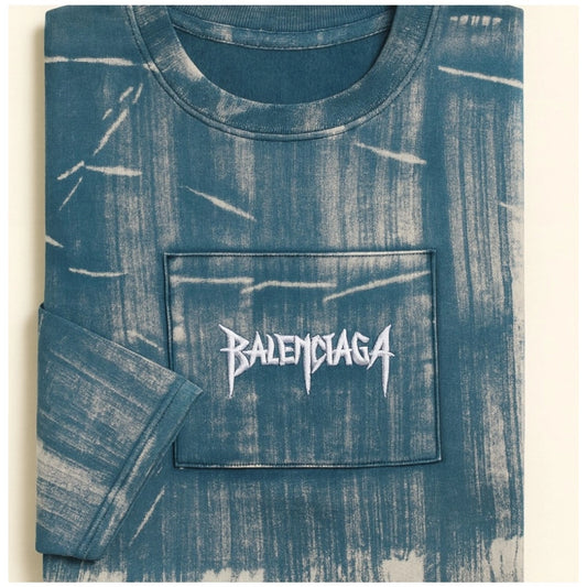 Generic Men's Cotton Acid wash T-shirt (Blue)