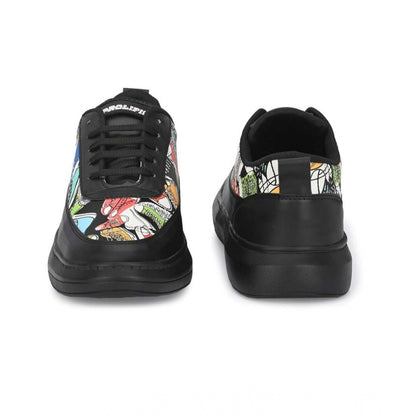 Generic Men's Casual Synthetic Lace-ups Casual Shoes (Black)