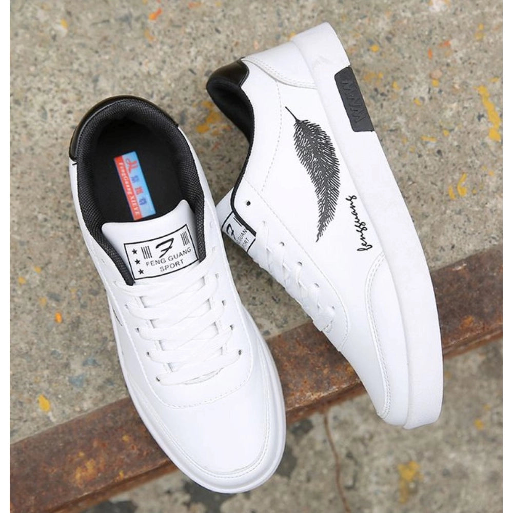Generic Men's Casual Synthetic Lace-ups Casual Shoes (White)