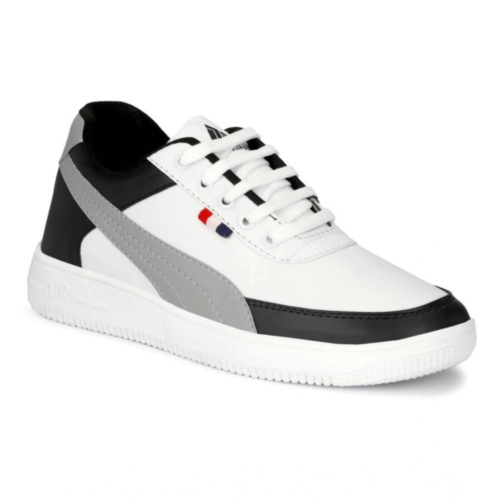 Generic Men's Casual Synthetic Lace-ups Casual Shoes (White)