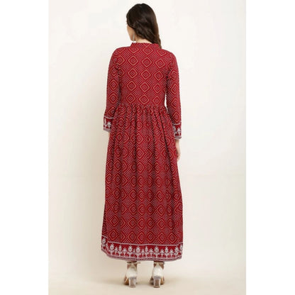 Exquisite Women's Casual Rayon Full sleeve Kurti (Maroon)
