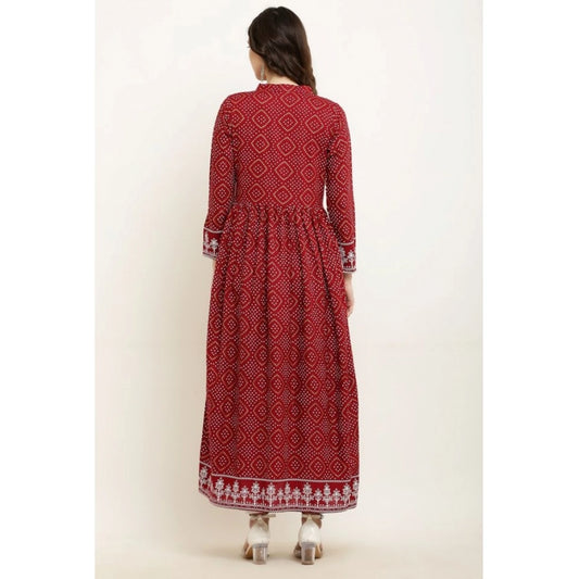 Exquisite Women's Casual Rayon Full sleeve Kurti (Maroon)