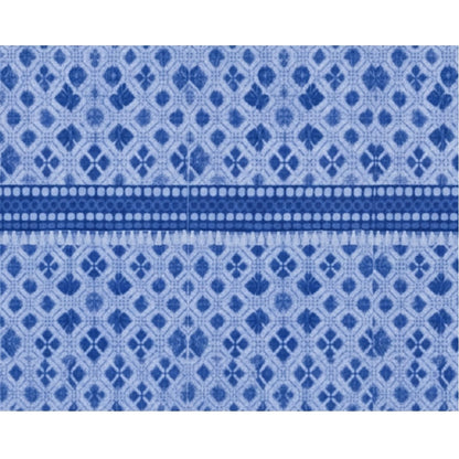 Generic Fleece Geometric Double Polar Warm Bedsheet with 2 Pillow Cover (Blue)