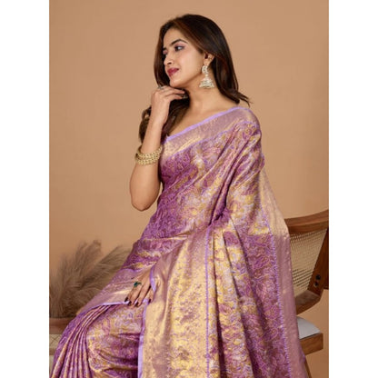 Generic Women's Jacquard Saree With Unstitched Blouse 5.5Mtr (Multicolor)