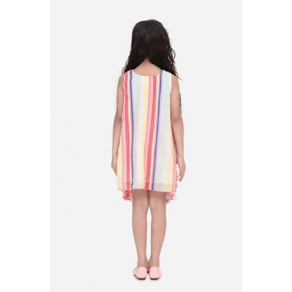 Generic Girl's Chiffon Ruffled Sleeveless Dress (Multicolor)