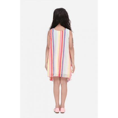 Generic Girl's Chiffon Ruffled Sleeveless Dress (Multicolor)