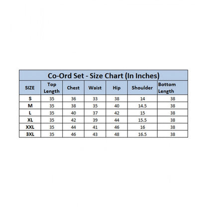 Generic Women's Polyester Lycra Printed Cap Sleeve Co-Ord Set (Multicolor)